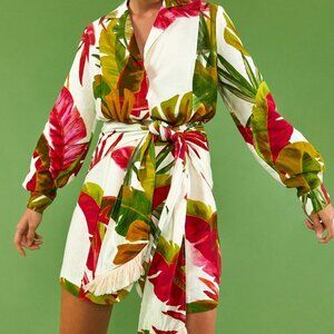 White Spring Forest Mini Dress